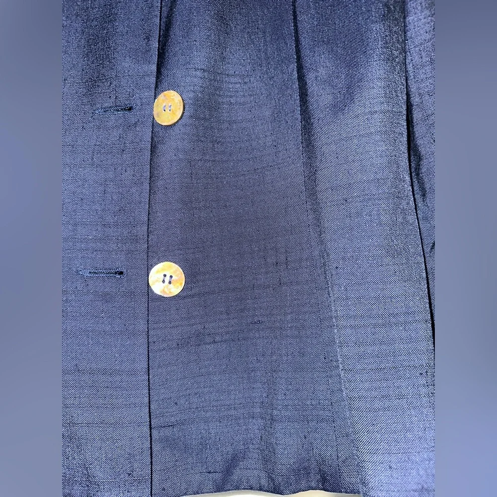 Vintage Women’s Christian Dior The Suit Tailored Jacket Navy Linen MOP Buttons